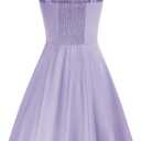 Belle Poque Vintage Floral Dress for Women 2026 Summer A-line Sleeveless Flowy Midi Elegant Wedding Guest Cocktail Dress (Purple, XXL)