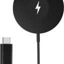3-in-1 Magnetic Wireless Charging Pad with 15W Fast Charging for iPhone 12/13/14/15/16/17, Apple Watch & AirPods, Compatible with MagSafe (Black)
