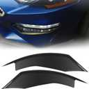 Front Bumper Fog Light Vent Trim Ford Mustang AccessoriesFront Fog Light Eyelid Trim Cover for Ford Mustang 2018-2023, Black