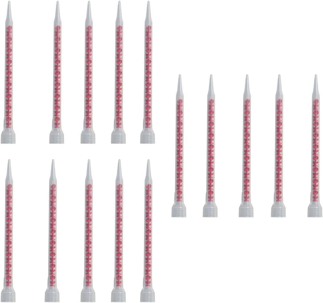 Double Barrel Mixing Nozzle, 15 PCS Double Epoxy Gun Nozzles, Suitable for 200ml and 400ml Manual Ink Cartridges