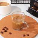 Operitacx Two-Mouth Espresso Measuring Cup 2.36Oz Heat Resistant Glass Coffee Beaker with Clear Scale for Accurate Coffee and Milk Pouring