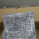 Washable 12ft Hallway Runner Rug: Non-Slip 2'6x12 Kitchen Rugs Low-Pile Entryway Rug Runner Abstract Soft Bedroom Floor Mat Farmhouse Carpet for Bathroom Living Room Dining Room(2'6x12,Blue/Ivory)