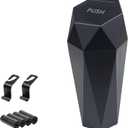 Car Trash Can, Car Trash Bin with Lid, Car Accessories for Women Interior, Car Garbage Can with Additional 2 ABS Hooks and 60pcs Trash Bags, Suitable for Home, Office, Car Organizer, Black