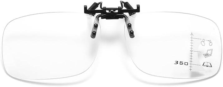 Progressive Multifocal Reading Glasses Clip On, Flip Up Anti Blue Light Readers for Computer Reading, Magnification Strength: 1 x