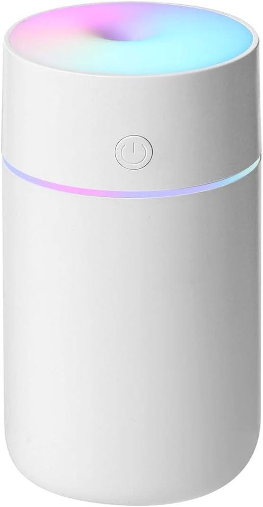 Humidifier with Colorful Atmosphere Lights-moisturize Your Skin, Relieve Stress and Help You Sleep, Easy to Carry Can be used in Car,Bedroom & Office.(White)