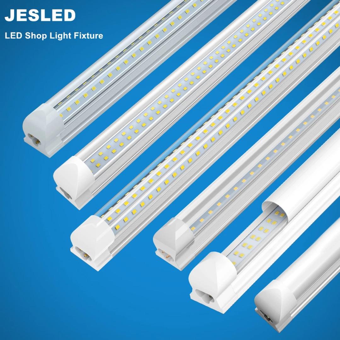 ETL T8 LED Shop Light Fixture 6FT 5000K 6000K Linkable Tubes, 4 Pack