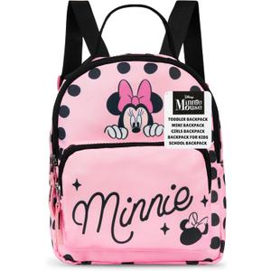 Get Trend Disney Minnie Mouse Mini Backpack for Girls Toddlers 9x7 Travel Bag Cute Bag for Daycare Trips Vacation Fashion Gifts for Girls (Pink Minnie Mouse)