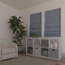 Sun Zero Seraphina Textured 100% Total Blackout Cordless Roman Shade, Blue, 23" W x 64" H