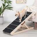 SweetBin Wooden Adjustable Pet Ramp for All Dogs and Cats - Non Slip Carpet Surface and Foot Pads - 40" Long and Adjustable from 12” to 24” - Up to 200LBS - Folding Dog Car Ramps for SUV, Bed, Couch