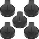 W10339442 5 Pack Stove Knobs, Replacement for Whirlpool WFG320M0BB0, WFG320M0BB1, WFG320M0BB2, WFG320M0BS0, WFG320M0BS2, WFG320M0BS3