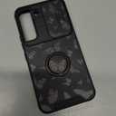 for Samsung Galaxy S22 Case - Women Girls Cute Butterfly Cover Girly Aesthetic Black Pretty Fashion Design with Camera Cover Ring Stand Funda for Galaxy S22 Phone Cases