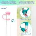 6 x HEYSKAY 4PCS 10MM Silicone Straw Cover Cap for Stanley Cup 30/40oz, Reusable Toppers for Tumblers With Handle, Simple Modern Straw Caps (4PCS Basic Straw Cover-Cream Pomelo/Rose Quartz/Blue/Pink)