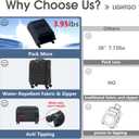 LIGHTGO 20" Carry On Softside Luggage, Ultra Light, TSA Lock Black, 20in