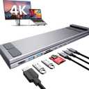 Mukiya USB C Laptop Docking Station Stand, Dock Tablet Stand, 8 in 1 USB C Hub with 4K HDMI, 2 USB 3.0, PD 100W, Universal Computer Holder Dock Station for MacBook Pro/Air/Dell/HP/Surface/Lenovo