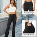 Womens Bootcut Dress Pants Business Casual Work Pants with Pockets High Waist Stretchy Trousers Pull On Office Slacks (Black, S)