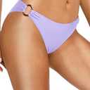 Women O Ring Bikini Bottoms Full Coverage Swimsuit Bottom Low Waist Low Rise Bathing Suit Lavender L