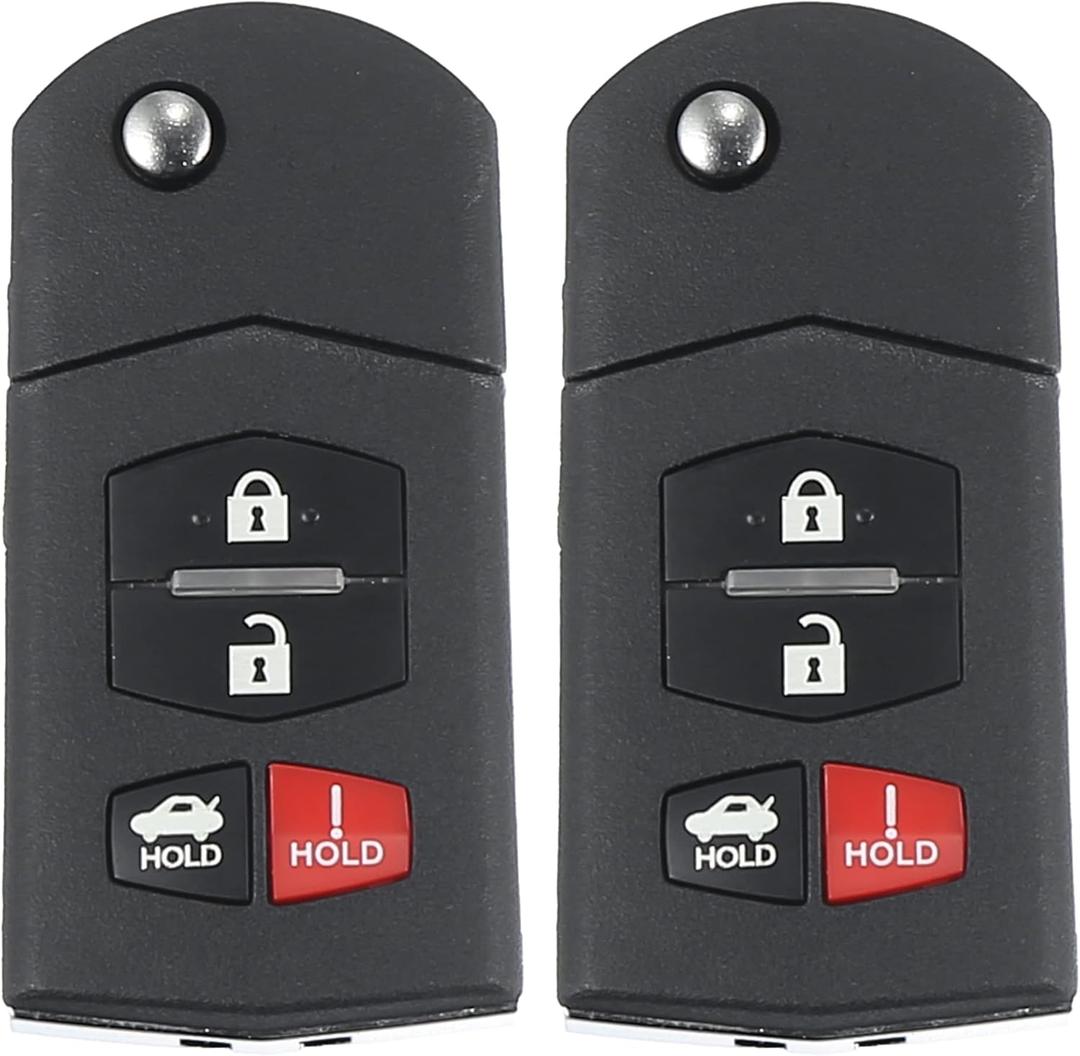 X AUTOHAUX 2pcs 315MHz BGBX1T478SKE125-01 Replacement Keyless Entry Remote Car Key Fob for Mazda 3 Seden 10-13 for Mazda 6 10-13 MX-5 Miata 06-15 Chip 63 80 4 Button