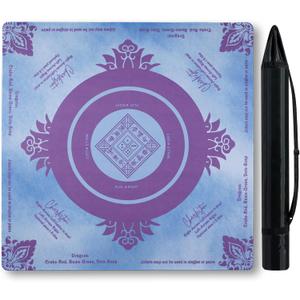 Anti Slip Mahjong Mat with Rules, Noise Reduction American Mahjong Table Mat & Cover for Poker, Card, Board & Tile Games, 31.5 in X 31.5 inch((Blue)