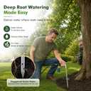 Deep Root Watering Tool for Trees with Trigger Handle & Fertilizer Bottle | One-Piece Stainless Steel Tree Watering Spike, Instant Trigger Control & Brass Valve for Shrubs, Vegetable Beds & Fruit Trees