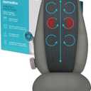 Homedics Shiatsu Back Massage Cushion with Heat, Pain Relief for Back Muscle Tension, Deep-Kneading Therapy Works Out Knots & Stiffness, 3 Massage Zones, Fits Most Chairs, for Home or Office