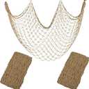 2 Pack Fish Net Decorations for Party (Caramel)
