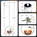 Solar Hanging Lanterns, Dragonfly Style Outdoor Chandelier, Waterproof Auto On/Off Solar Tea Lights for Garden, Patio, Porch, Balcony, Tree Decor (Flickering Flame, 4-Pack)