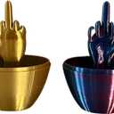 Middle Finger Easter Egg, Funny Adult Easter Gag Gift, Flip Off Prank Egg for Adults, Coworkers & Friends  Hilarious Easter Basket Stuffer & Easter Decor (Gold & Tri-Color, 2 Pack)