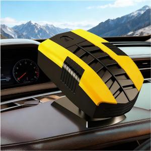 2-in-1 Portable Car Heater & Cooler Fan, 12V Fast Windshield Defroster and Defogger with 360 Rotation, Plugs into Cigarette Lighter