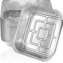 50 PCS Air Fryer Liners Disposable Aluminum Foil Liners 8" x 8" Square Airfryer Liners Non-stick Air Fryer Paper Oven Basket Food Grade Aluminum Foil Pans for Baking, Frying, Grilling, Roasting