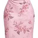 SOLY HUX Women's Floral Mesh Bodycon Cami Dress Cowl Neck Sleeveless Cocktail Party Wedding Guest Long Maxi Dresses (Medium, Pink Floral)