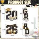 Graduation Yard Sign Class of 2026 Decorations, 4pcs Large Size Black and Gold Congrats Grad 2026 Lawn Yard Sign with Stakes for High School College Indoor Outdoor Graduation Party Decor Supplies