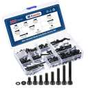 300pcs M4 Socket Head Cap Screws Bolts Nuts Assortment Kit - [M4x6/8/10/12/16/20/25/30mm] Alloy Steel Fully Threaded Black Oxide 12.9 Internal Hex Screw for 3D Printer Use