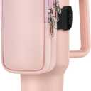 Water Bottle Pouch For Stanley Cup 40oz 30oz, Running Water Bottle Bag for Cards, Keys, Phone, Gym Accessories For Men Women, Travel Tumbler Mug Pouch Compatible With Stanley, Simple Modern (Pink)