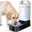 Automatic Dog Water Bowl Dispenser - 2.4 Gallon Stainless Steel Gravity Pet Water Feeder with Ergonomic Handle Design Anti Splash Drinking Bowl Without Filter Easy to Clean Multi-Pet Use