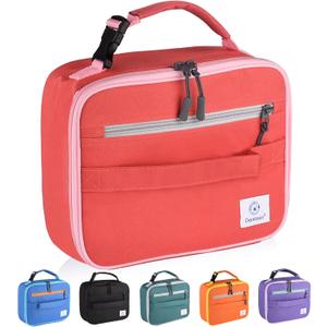 Genteen Lunch Box Lunch Bag for Kids Girls,Insulated Lunch Bag Women,Reusable Lunchbox for School,Work,Outdoor (Red)