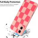 KANGHAR Compatible with iPhone 16 Case, Silicone Checkered Cute Pattern, Camera Protection Soft Slim Phone Case for Girls Women -Pink