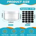 Dandat 24 Pcs 8 oz Plastic Jar Container with Lid and Label Refillable Empty Round Clear with White PET Cosmetic Sample Slime Containers for Lotion, Cream, Ointment, Body Butter, Makeup Travel Storage