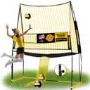 Mangostar Volleyball Training Equipment, Volleyball Net System with Freely Height-Adjustable for Backyard, Volleyball Practice Net for Serving Setting Spiking, Easy Set Up for Indoor and Outdoor Use