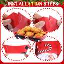 Acellegic 100 Pcs Christmas Disposable 9 oz Paper Cups and Large 10 x 7 '' Christmas Paper Food Trays Serving Plates Xmas Disposable Dinnerware Party Supplies Kit for Winter Holiday Xmas Party