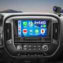 4G+64G 10'' Upgrade Car Radio for Chevrolet Chevy Silverado 1500/2500/3500 2014-2018, GMC Sierra 1500/2500/3500 2014-2018, Touch Screen Headunit Stereo Wireless Carplay Android Auto GPS FM WiFi Camera