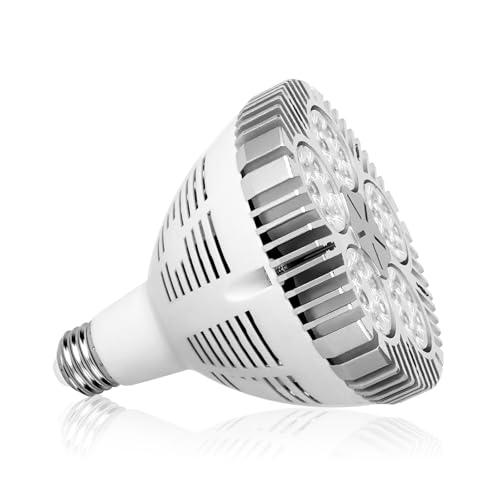 Aolyty 45w (85W Equivalent) PAR38 LED Bulb White 6000K 3500lm E26 Base 35 Degree Beam Angle Track Spotlight with Fan AC 120v (White)