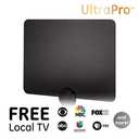 GE Ultra-Thin Amplified TV Antenna, 4K Ready 1080P Digital HDTV UHF VHF, Long Range Indoor TV Antenna, Amplifier with LTE Filter, Reversible Black/White Finish, 48862
