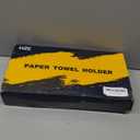 Black Paper Towel Holder Countertop, One-Handed Tear, Stainless Steel, Weighted Base, Ring Paper Towel Holder Stand with Ratchet System for Kitchen Farmhouse Essentials Decor