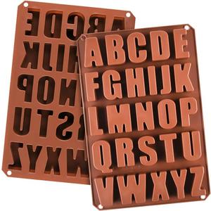 2pcs Large Letter Molds Silicone Alphabet Mold for Crayon, Cake Baking Decor (2)