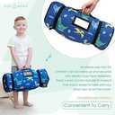 ACRABROS Toddler Nap Mat with Pillow and Blanket, Extra Large Rolled Napping Mats,Slumber Bags for Boys Girls,Kids Sleeping Bag for Daycare, Preschool Travel Camping, Dinosaur