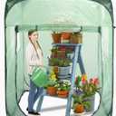 Porayhut Pop Up Greenhouse Tent,Portable X-Large Walk-in Flower House ,Indoor Outdoor Gardening Plant Sunshine Room with PE Mesh Cloth Cover for Protecting Plant from Cold Frost & Birds