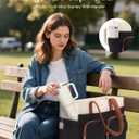 LOVEVOOK Teacher Tote Bag for Women,Multi-pocket Laptop Bag with Large Cup Holder,Nurse Bags Work Travel Computer Handbag, Gray