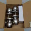 BESTTEN [2 Pack] Entry Door Knob with Lock, Keyed Different Door Lock for Exterior Door and Front Door, Standard Ball, Satin Nickel