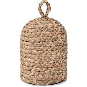 PEMAR Handwoven Seagrass Door Stopper with Handle Weighted Door Stop for Indoor Use, Floor-Friendly Felt Base, Warm Handcrafted Home Accent (5.2 lb)