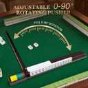 4PCS Mahjong Racks,21 Inches All-in-One Wooden Mahjong Racks with Pushers for Mahjong, Mexican Train,Dominoes,Includes Magnetic Chip Box (21-in)
